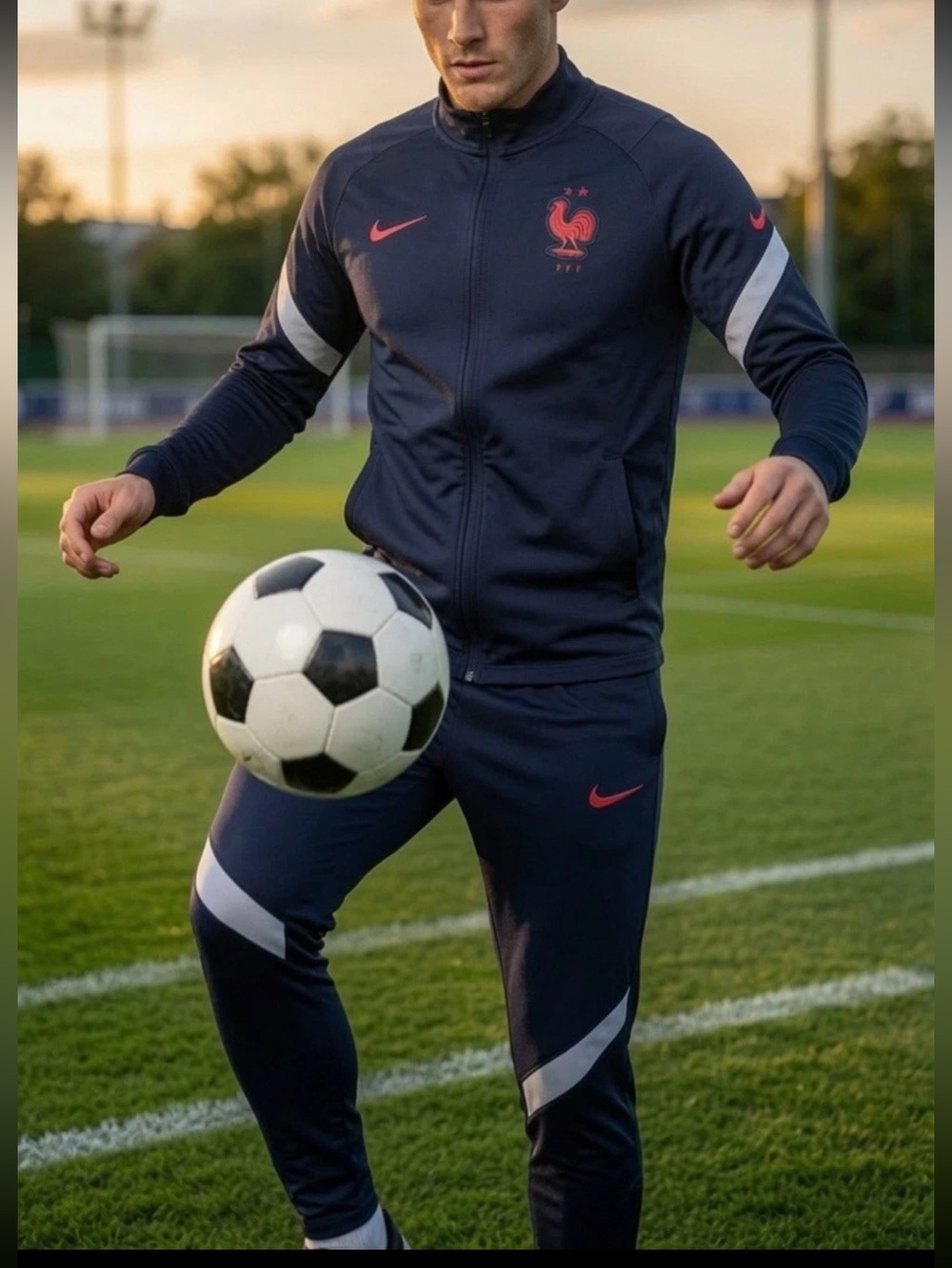 Nike France FFF National TeamTracksuit 2PC Set Dri-FIT Athleisure sporty Sz M